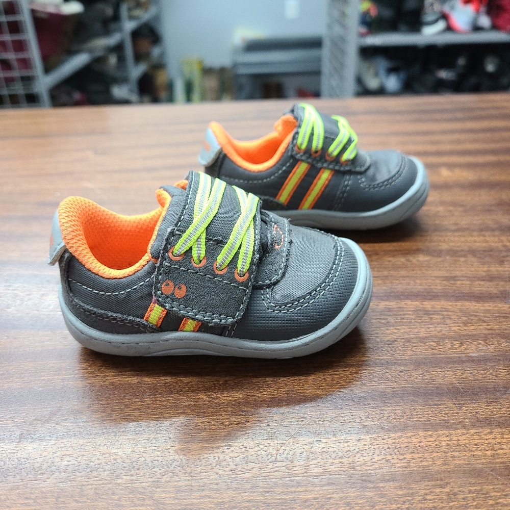 Surprize By Stride Rite Diego Sneaker Toddler 2 (Grey Orange Yellow)